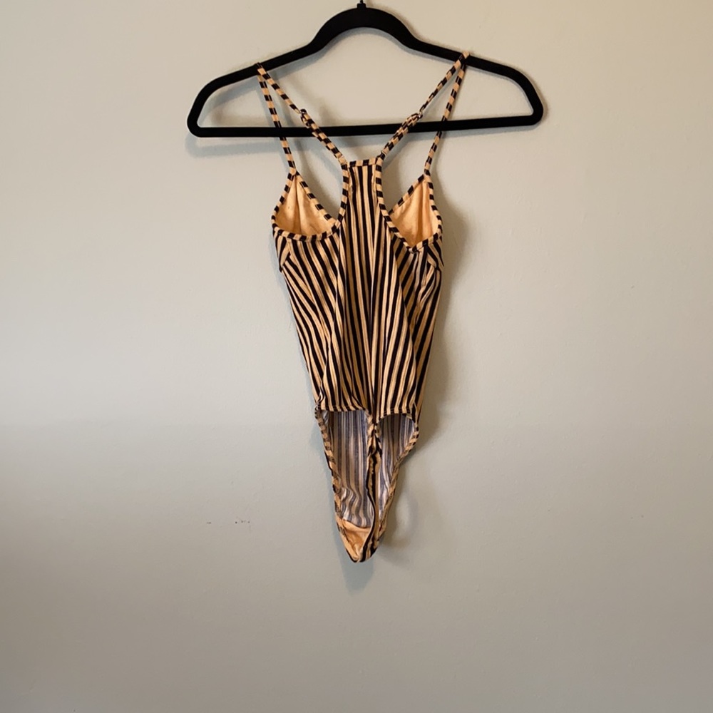 Urban Outfitters Lorena Striped Lace Up Bodysuit S - Picture 5 of 10